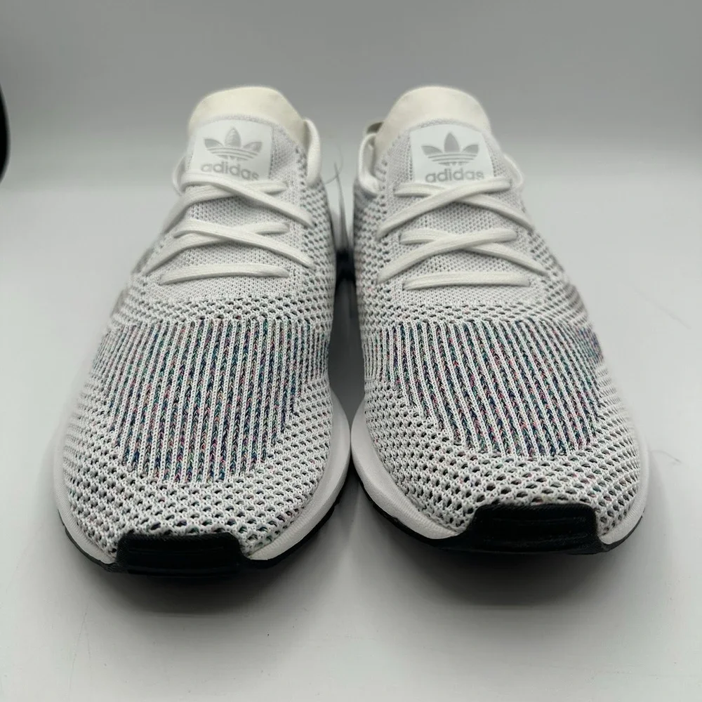 Adidas Swift Run PK Shoes Mens 10 White/Grey One/Core Black Knit Sneakers CG4126